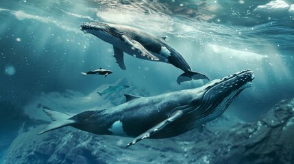 Obraz premium Whale. Photography of wild animal in natural habitat.