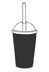 Vector illustration of line art disposable cup