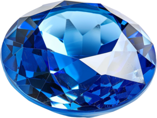 blue gemstone isolated on transparent background