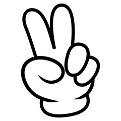 Cartoon hand show sign