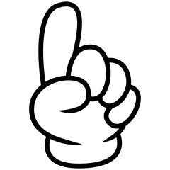 Cartoon hand show sign