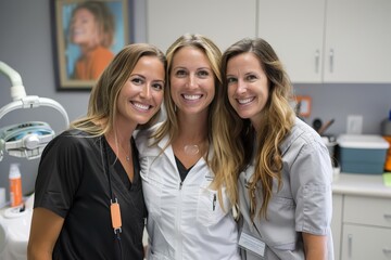 Smiling Dental Team Posing in Clinic