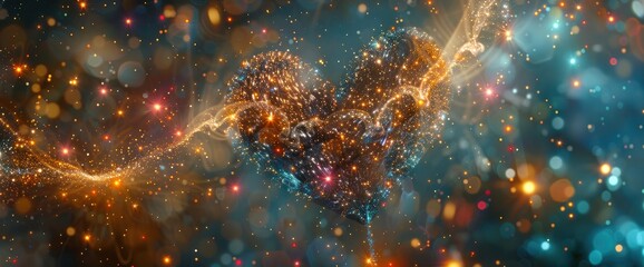 Love Visualized As A Cascade Of Shimmering Stars, Abstract Background Images