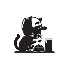 Cat logo vector logo design, illustration, silhouette