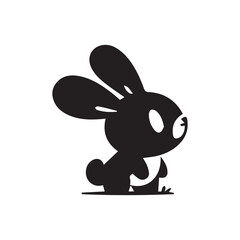 Rabbit logo vector logo design, illustration, silhouette