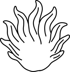 Hand drawn seaweed. Outline