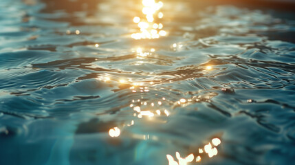 glare of light on the water in the pool close-up