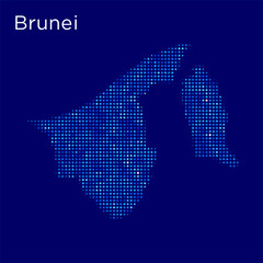 brunei map with blue bg