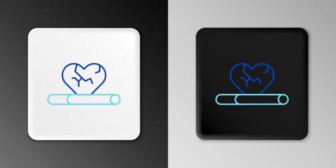 Line Heart disease and death caused with smoking icon isolated on grey background. Colorful outline concept. Vector