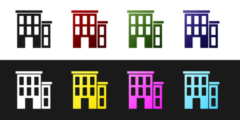 Fototapeta premium Set House icon isolated on black and white background. Home symbol. Vector