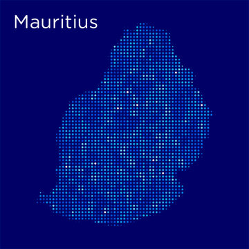 mauritius map with blue bg