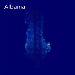 albania map with blue bg