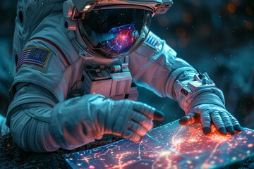 Astronaut Charting the Stars: Navigating the Cosmic Map.