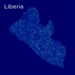 liberia map with blue bg