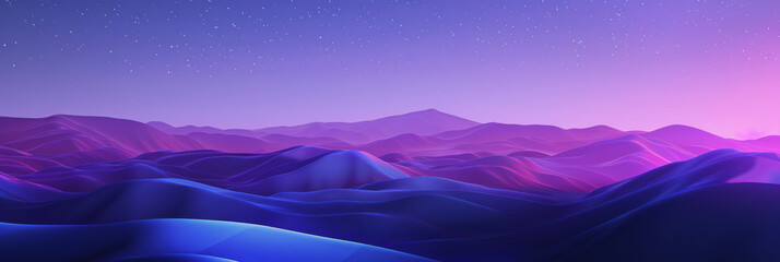 Surreal Landscape with Undulating Hills in Twilight Colors