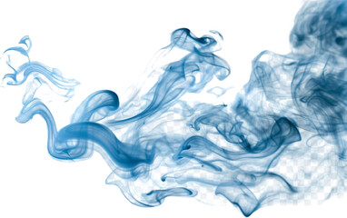 Fototapeta premium blue smoke isolated on transparent background