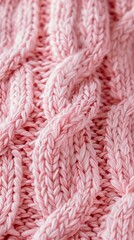 pink knitted sweater closeup.