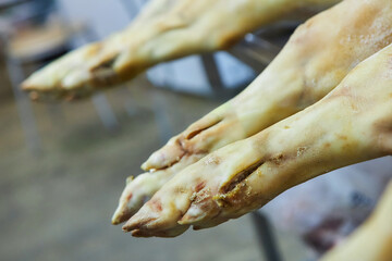 Ready-to-age meat jamon. Meat production.