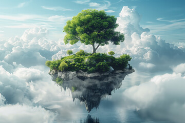 Ecology concept creative, The Earth day, save the planet, 3d render