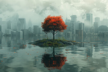 Global warming, conceptual illustration, ecology concept creative, The Earth day, save the planet, 3d render