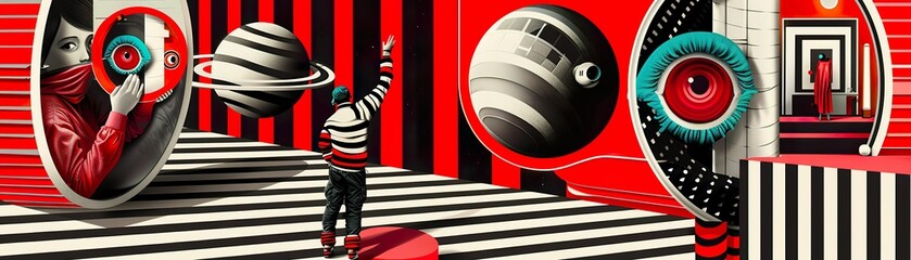 Capture a birds-eye view of a futuristic street art mural depicting space exploration