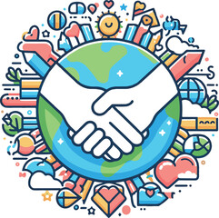 international friendship day Vector Illustration 