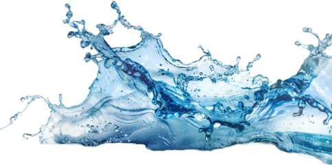 blue water splash isolated on transparent background