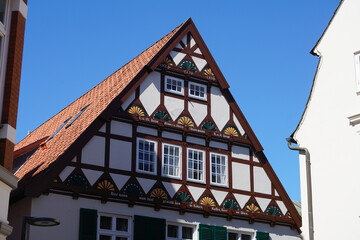 Schöner Fachwerk Gebäude Giebel in Eckernförde