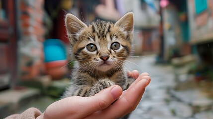 cat in hands