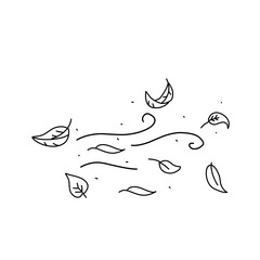 Obraz premium Leaf wind doodle