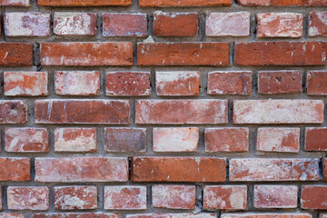 Old red brick wall, mur ściana z czerwonej cegły

