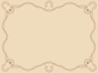 Vintage frame in minimalist style. Retro frame for text in line art style. Vintage linear border. Design for invitations, greeting cards and banners. Vector illustration