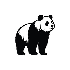 Panda logo vector logo design, illustration, silhouette