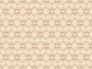 Vintage seamless pattern in geometric linear style. Beige retro pattern in boho style. Design for wallpaper, wrapping paper and banners. Vector illustration