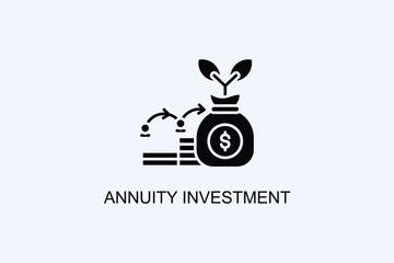 Annuity Investment Vector Icon Or Logo Illustration