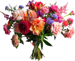 bouquet of flowers isolated on transparent background