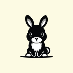 Rabbit logo vector logo design, illustration, silhouette
