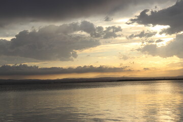 Beautiful sunset at Albufera Lake, Valencia Spain
