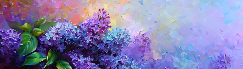 Still life oil painting - lilac bouquet