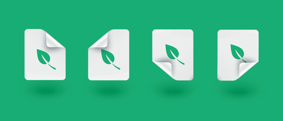Vector set of paper leaf icons.