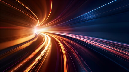 Abstract motion-blurred, colorful high-speed light 