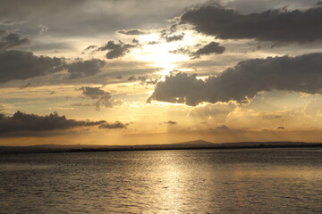 Beautiful sunset at Albufera Lake, Valencia Spain