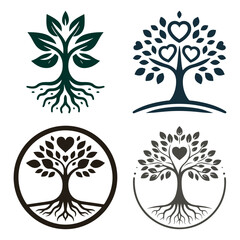 Nature Eco Logo vector illustration EPS-10, Generative Ai