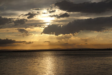 Beautiful sunset at Albufera Lake, Valencia Spain