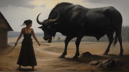 Evil dark side horror illustrtion