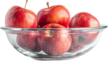 bowl of apple isolated on transparent background