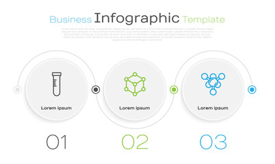 Set line Test tube, Molecule and . Business infographic template. Vector