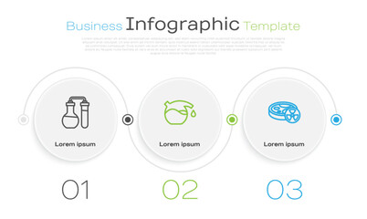 Set line Test tube, and with toxic liquid. Business infographic template. Vector