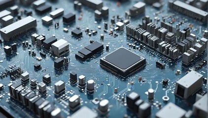 Fototapeta premium Artificial Neural Network: The Heart of AI - An Inside Look at the Components of a Processor