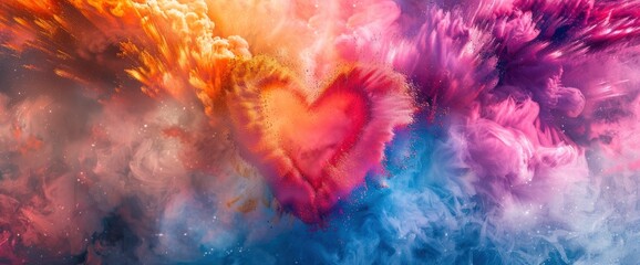 Love Depicted As A Radiant Explosion Of Colors, Abstract Background Images